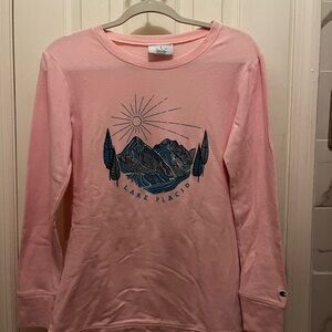 Champion Pink Thick Long-sleeve with Lake Placid Logo